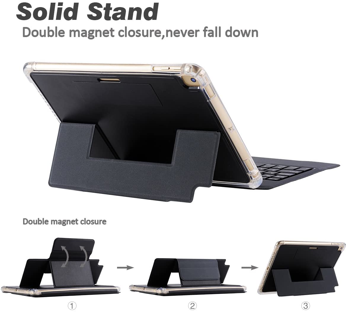 PU leather standing Wireless Bluetooth Keyboard case For iPad